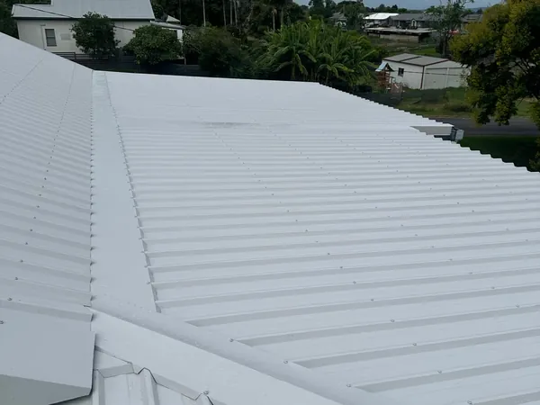 New metal roof detail with ridge capping